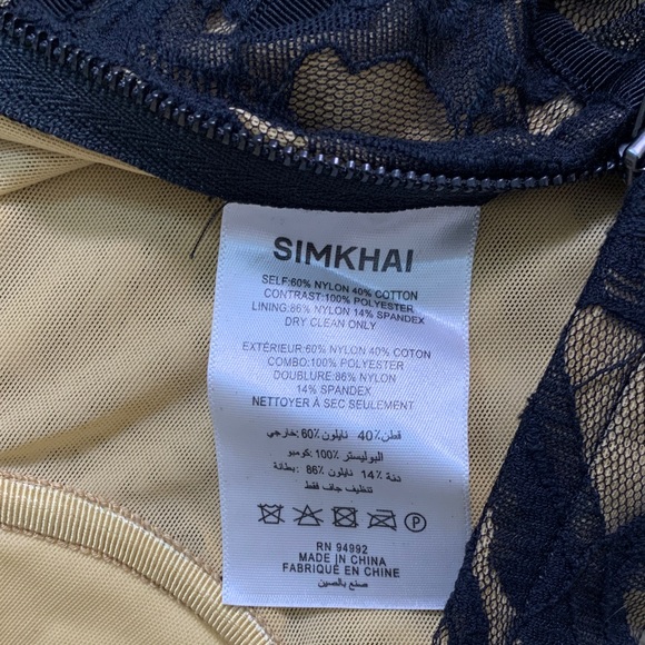 SIMKHAI Dalila Women's Lace Bustier Top- Black Size 6 - Picture 7 of 8